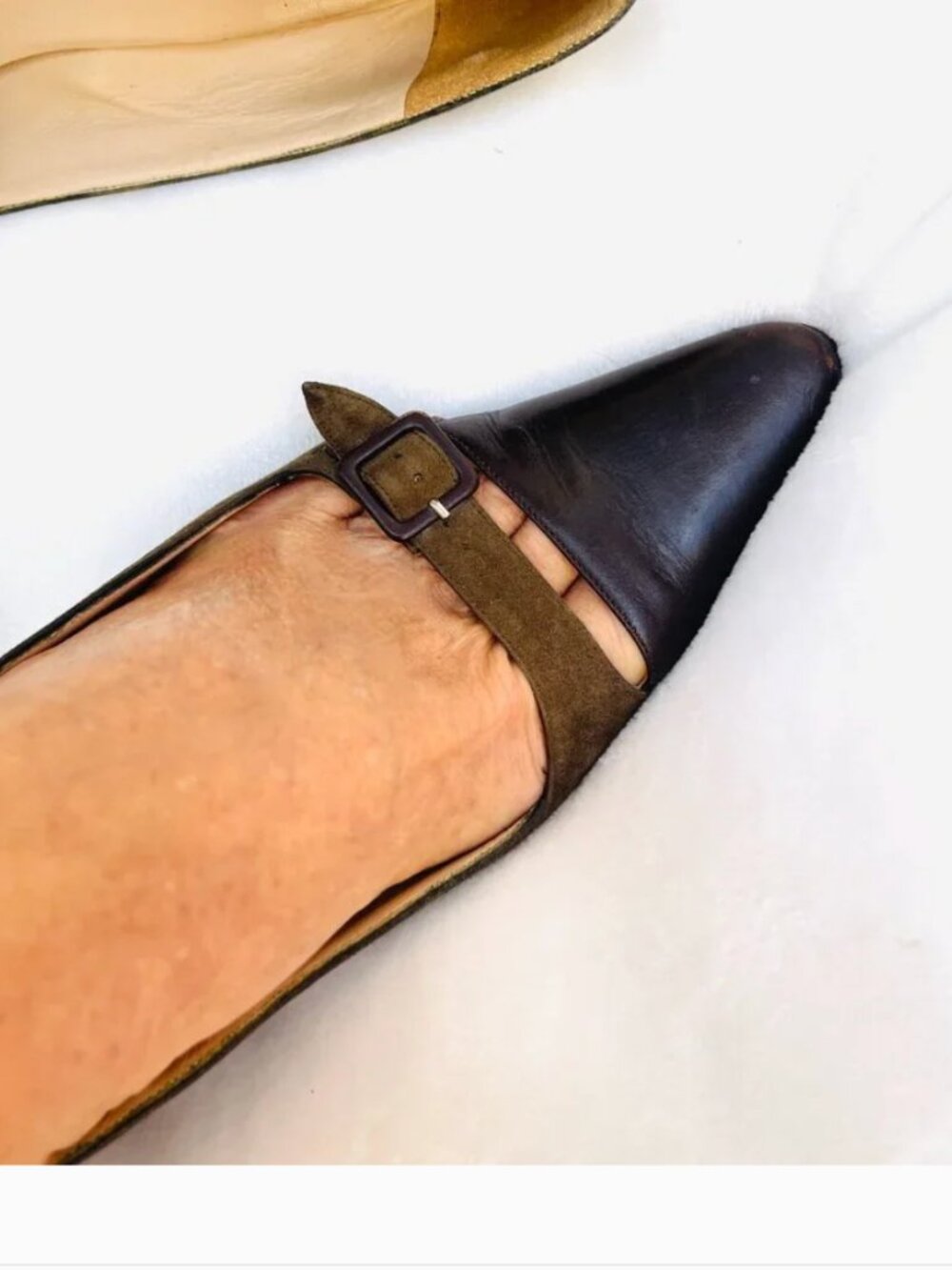 Manolo Blahnik color block suede/leather vintage heels 6 - Picture 4 of 11